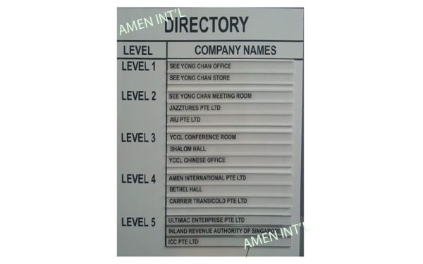 Directory Signs Singapore | Amen International Pte Ltd