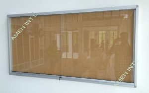 Cork Board With Sliding Doors