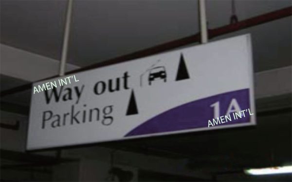 Hanging Directional Signs Singapore | Amen International Pte Ltd
